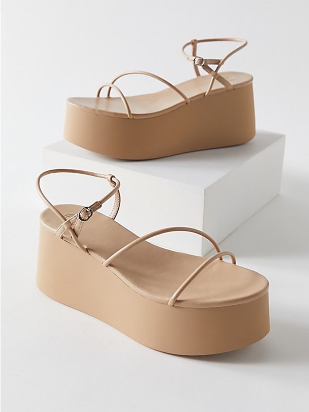 Urban Outfitters Nude Strappy Flatform Sandals